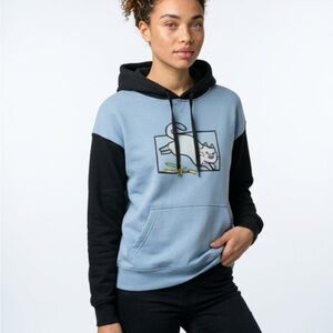 Kawaii Cartoon Cat Hoodie- Colorblock Pullover Sweatshirt